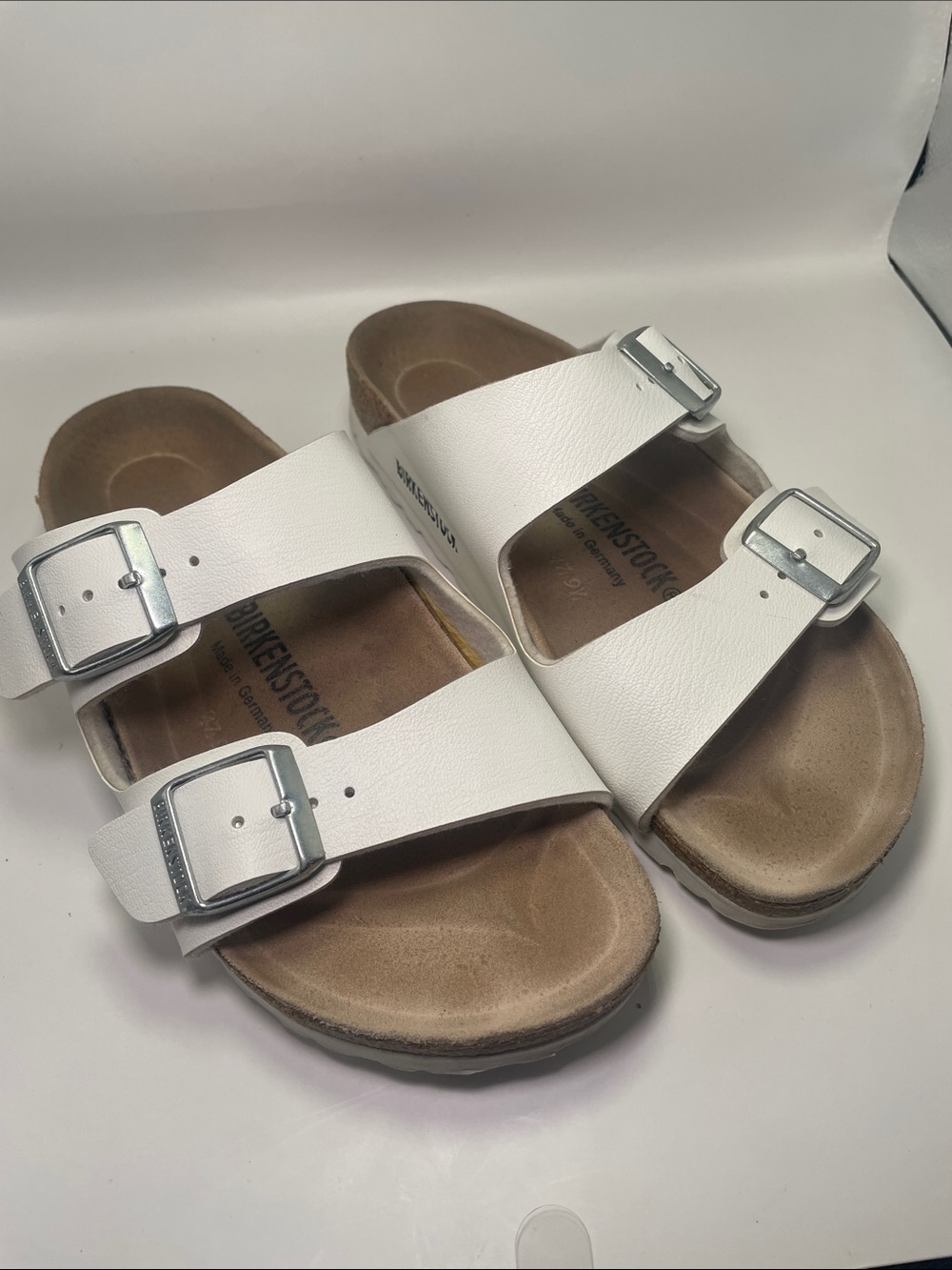 Birkenstock Two-Strap  Arizona  Birko-Flor Sandal - White - 8.5